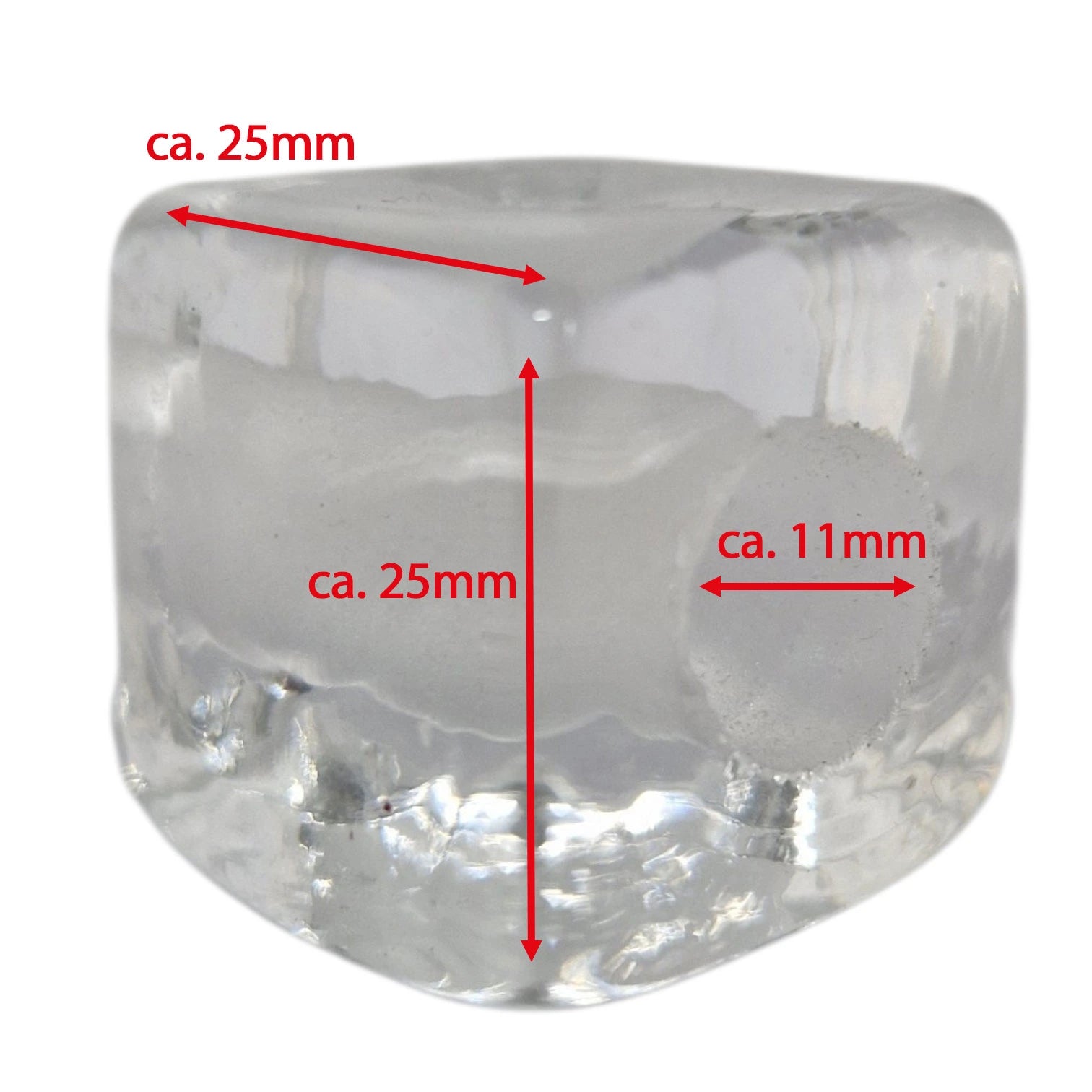Lampenglas G4 Würfel mit Außenmaß 25 × 25 mm und 11 mm Aufnahme eckiges kleiner Glasschirm