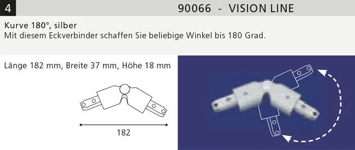 Verbinder mit Gelenk 180° EGLO Vision Line Schienensystem 90066
