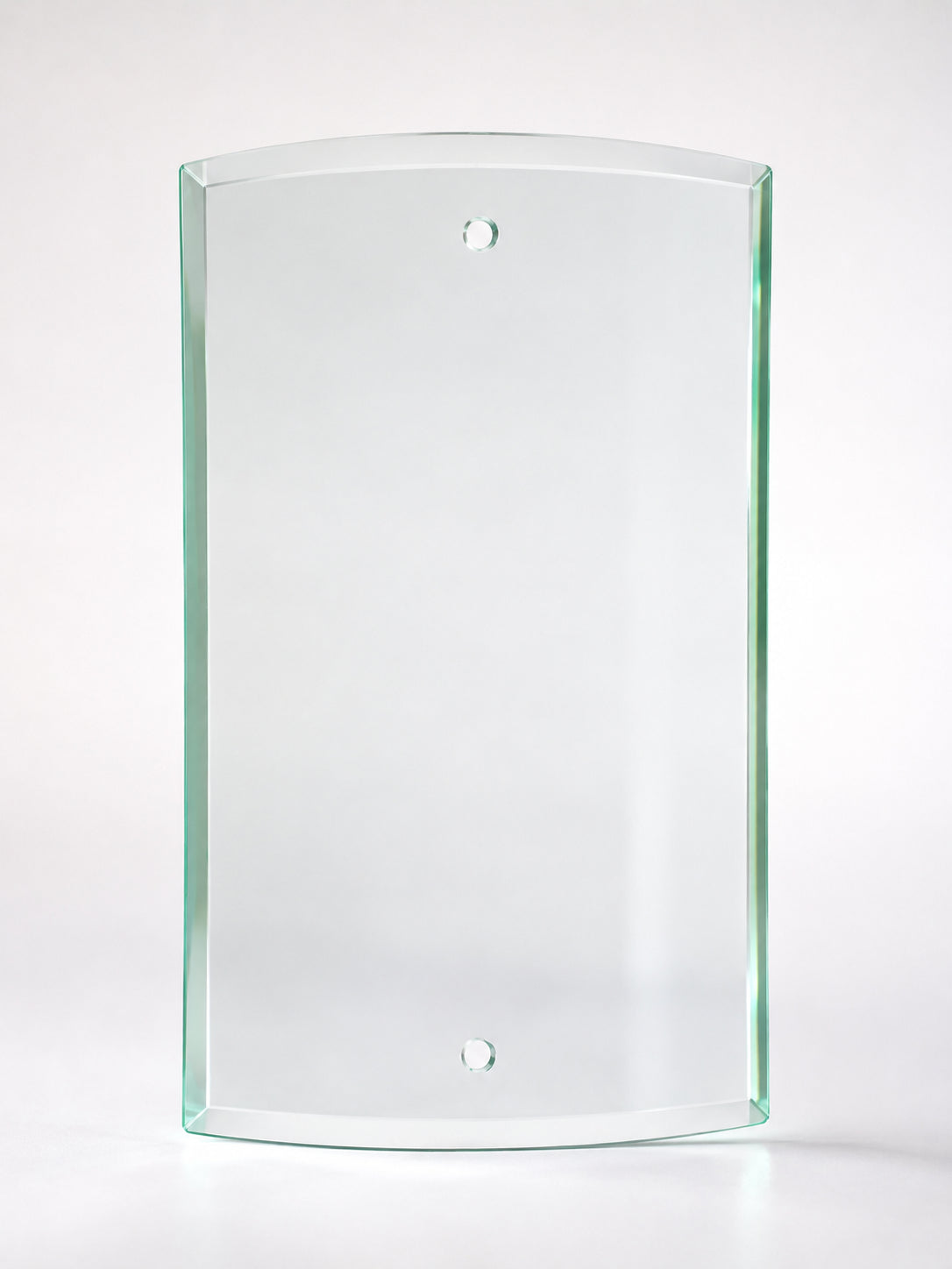 Lampenglas transparent rechteckig gebogen für Wandleuchte mit 2 Bohrlöchern 26 cm x 15 cm -  Klares Ersatzglas Contra Sompex klein