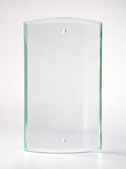 Lampenglas transparent rechteckig gebogen für Wandleuchte mit 2 Bohrlöchern 26 cm x 15 cm -  Klares Ersatzglas Contra Sompex klein
