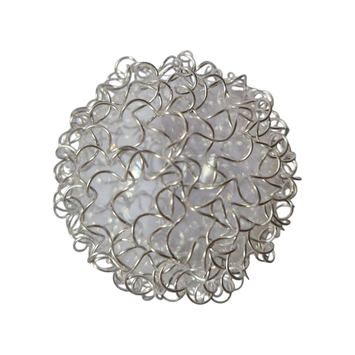 Lampenglas Kugel transparent mit Drahtgeflecht 8cm Durchmesser