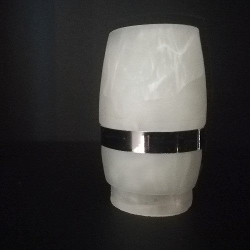 Glasschirm Alabaster weiß Lampenglas Ersatzglas Chrom – Lampenglas Opalglas
