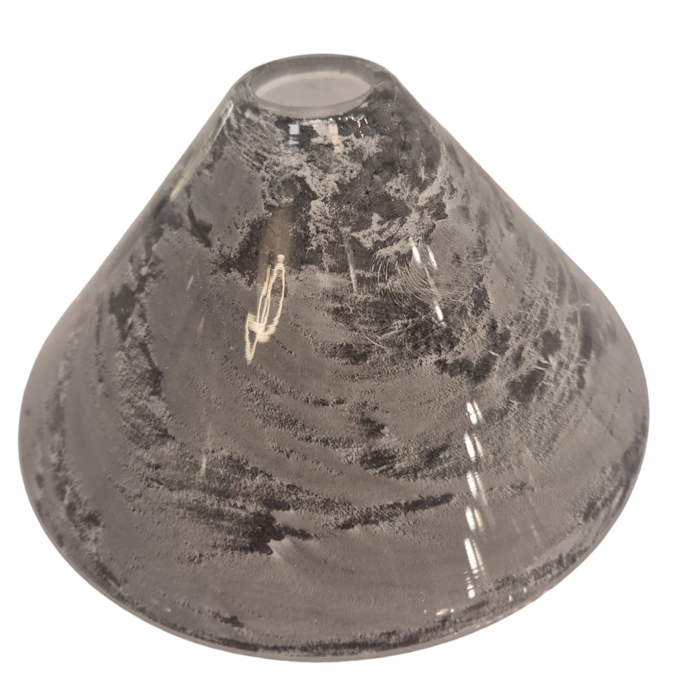 Lampenschirm aus Glas grau handbemalt E27 E14 für Hängelampe handbemalt – Lampenglas 