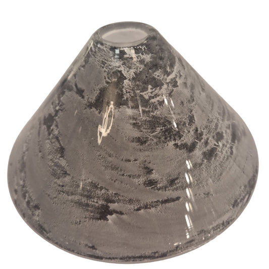 Lampenschirm aus Glas grau handbemalt E27 E14 für Hängelampe handbemalt – Lampenglas 