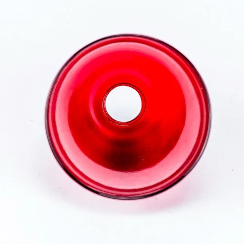 kleiner roter Glasschirm G9 Lampenglas Schirm Ersatzglas 7cm breit ø 29mm Loch 6,5cm hoch durchscheinend klar transluzent eglo 