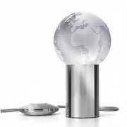 Beleuchteter Glas-Globus 13cm LED Contro World Chrom Tischlampe