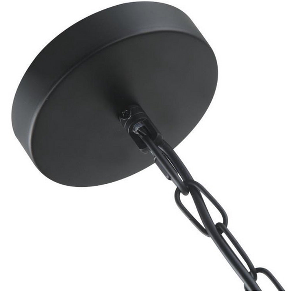 Hängelampe im italienischen Stil Tropfenform Glas klar Metall schwarz E27