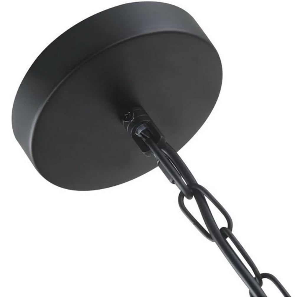 Hängelampe im italienischen Stil Tropfenform Glas klar Metall schwarz E27