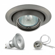 Halogen Einbaustrahler Set 230V GU10 schwenkbar Saturn – Einbaustrahler IP20, schwenkbar, dimmbar, 50mm
