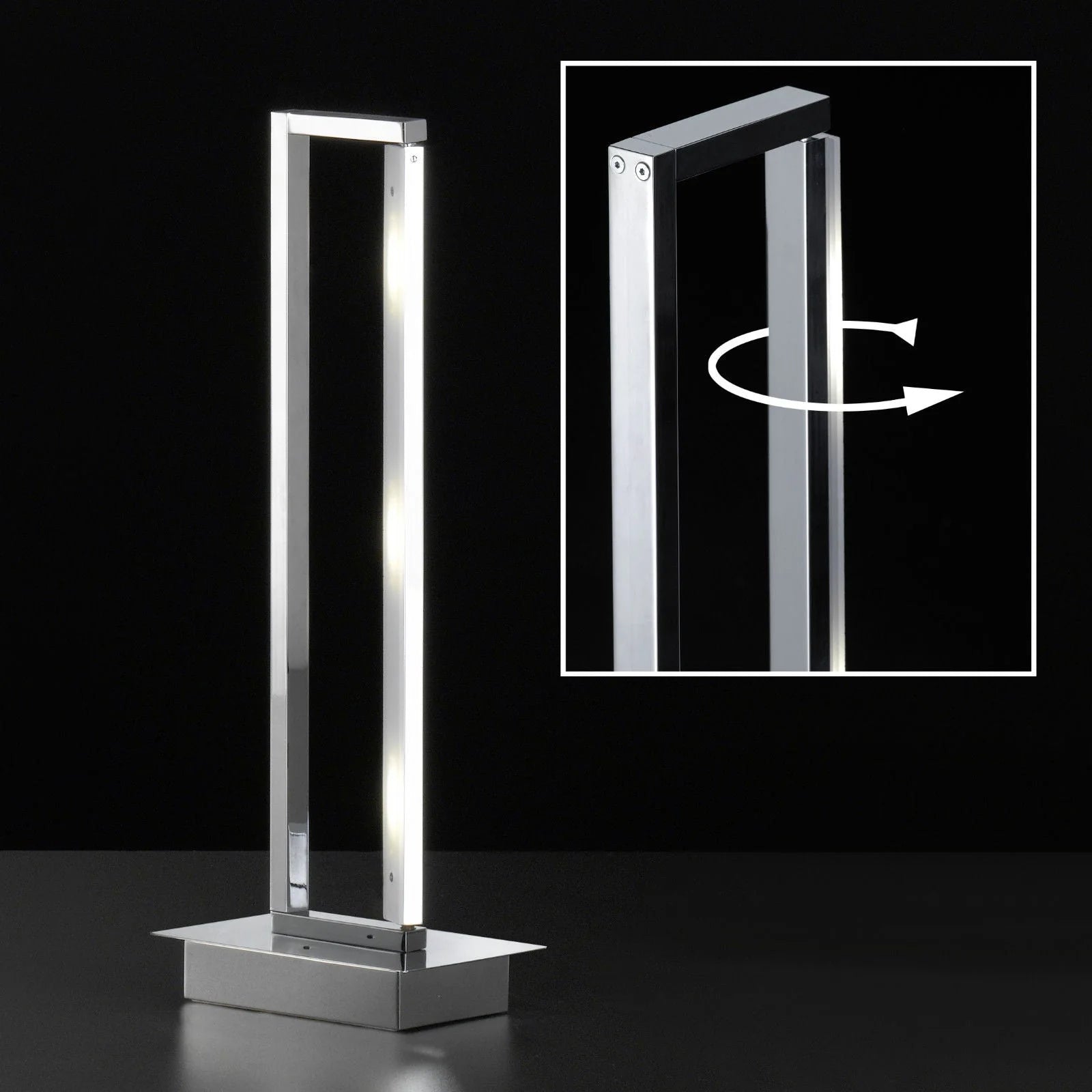 LED Tischleuchte in Silber mit Touchdimmer Tischlampe