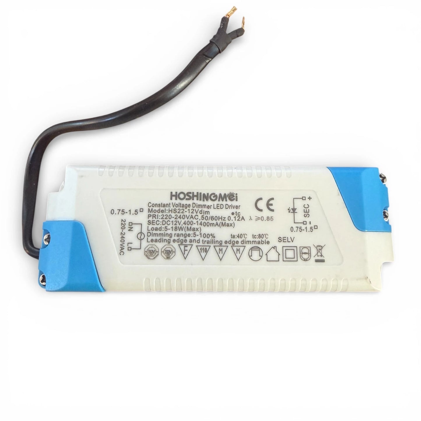 HOSHINGMEI HS22-12Vdim LED Treiber 12V 18W Konstantspannung dimmbar Phasenanschnitt Phasenabschnitt