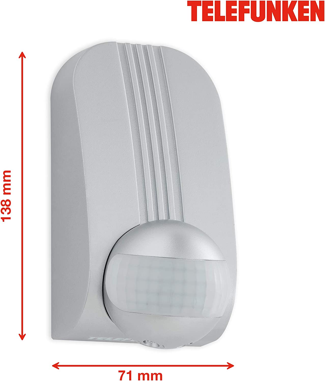 Bewegungsmelder für Eckmontage silber Reichweite 12m 180° IP44