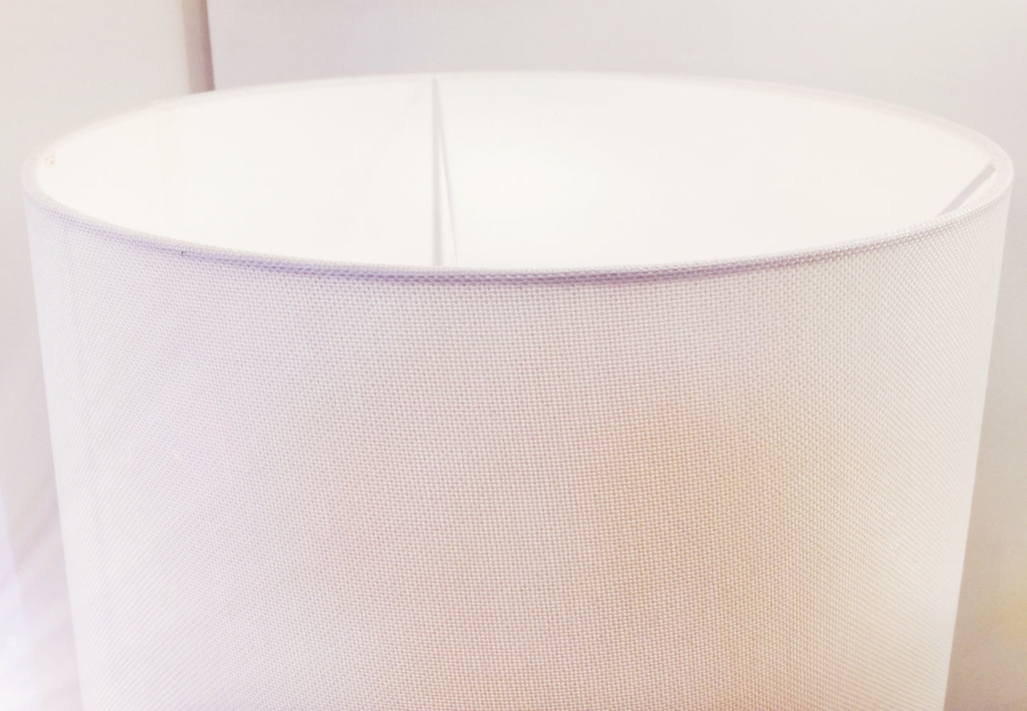 Keramik Hockerleuchte mit Textilschirm, Manica Bianco, weiß