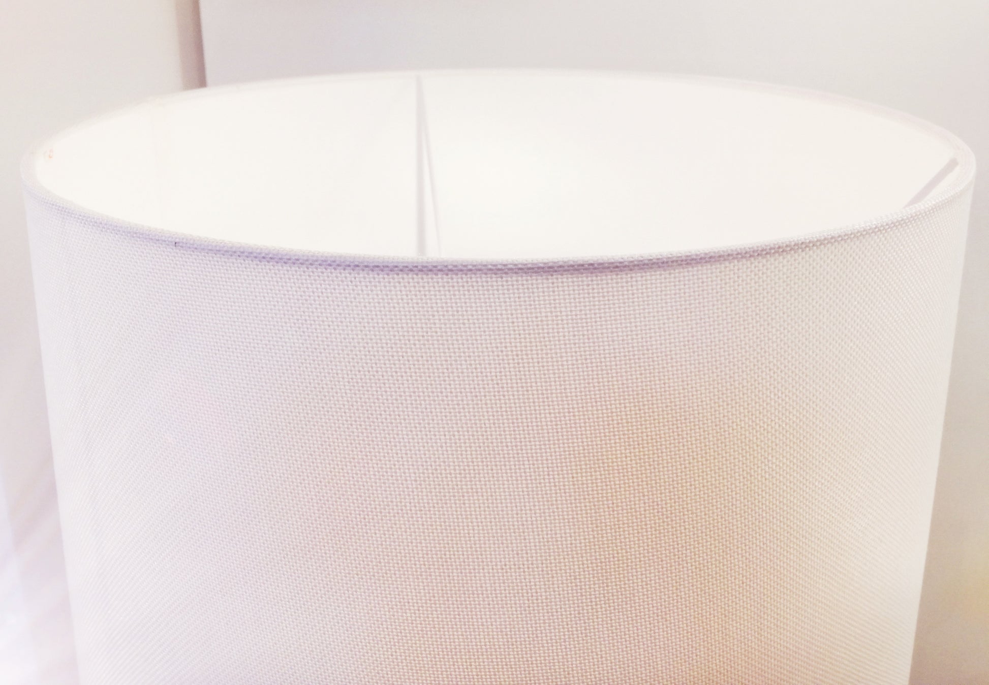 Keramik Hockerleuchte mit Textilschirm, Manica Bianco, weiß