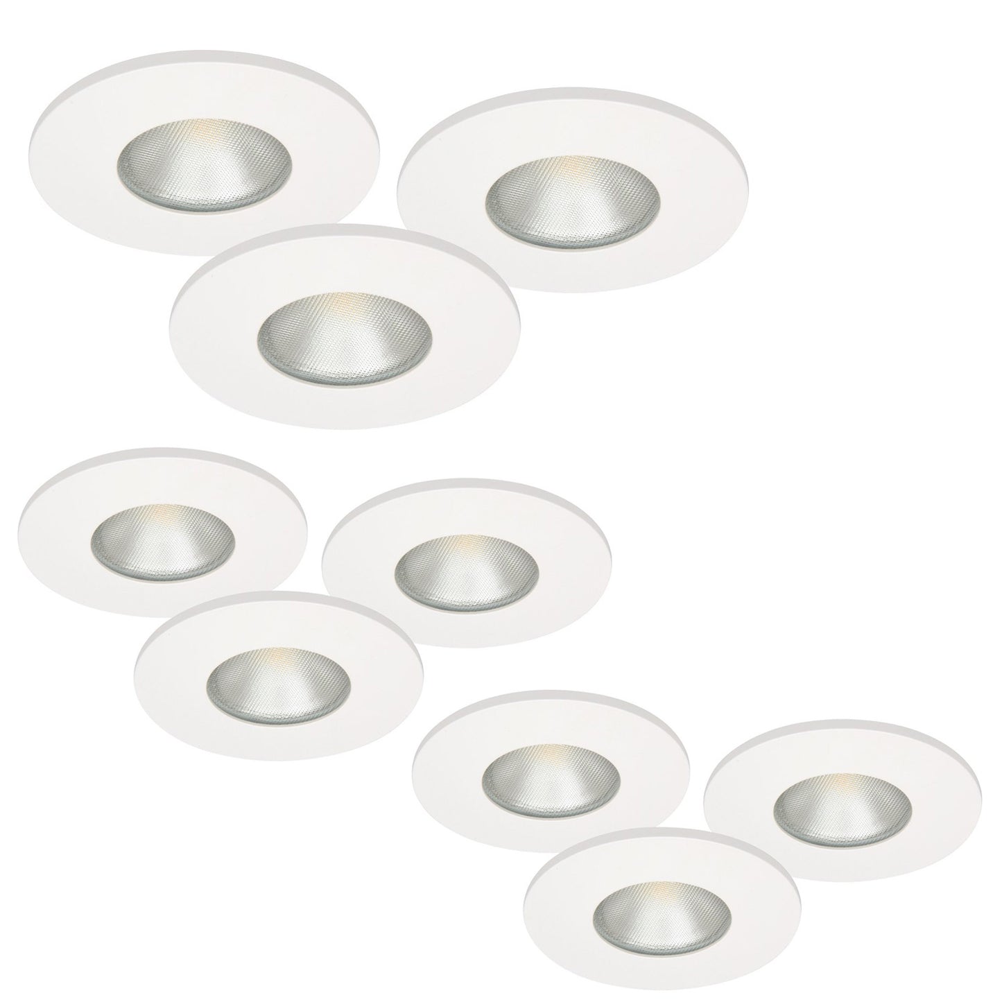 9er Set LED Einbau Spots dimmbar weiß ultra slim IP44 13W MD-315 – Einbaustrahler IP44, dimmbar