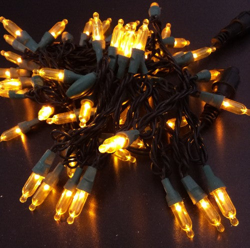 Klassische 50er LED Lichterketten für Tannenbaum,gelb, 5m – Weihnachtsdeko LED, Lichterkette