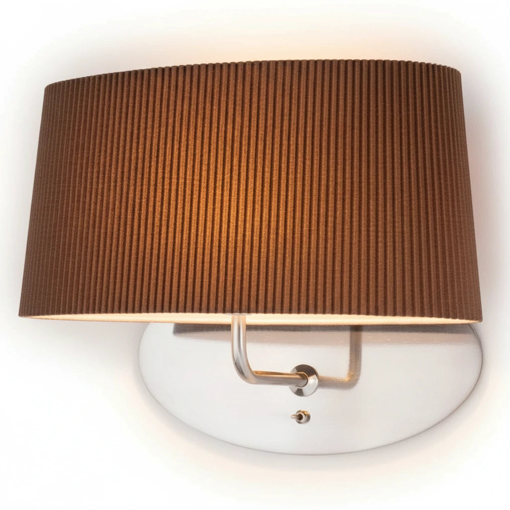 Klassische ovale Stoff Wandleuchte mit Schalter Braun – Wandleuchte LED