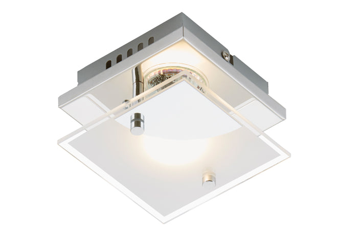 Kleine LED Wandlampe Deckenlampe aus Glas 12x12cm