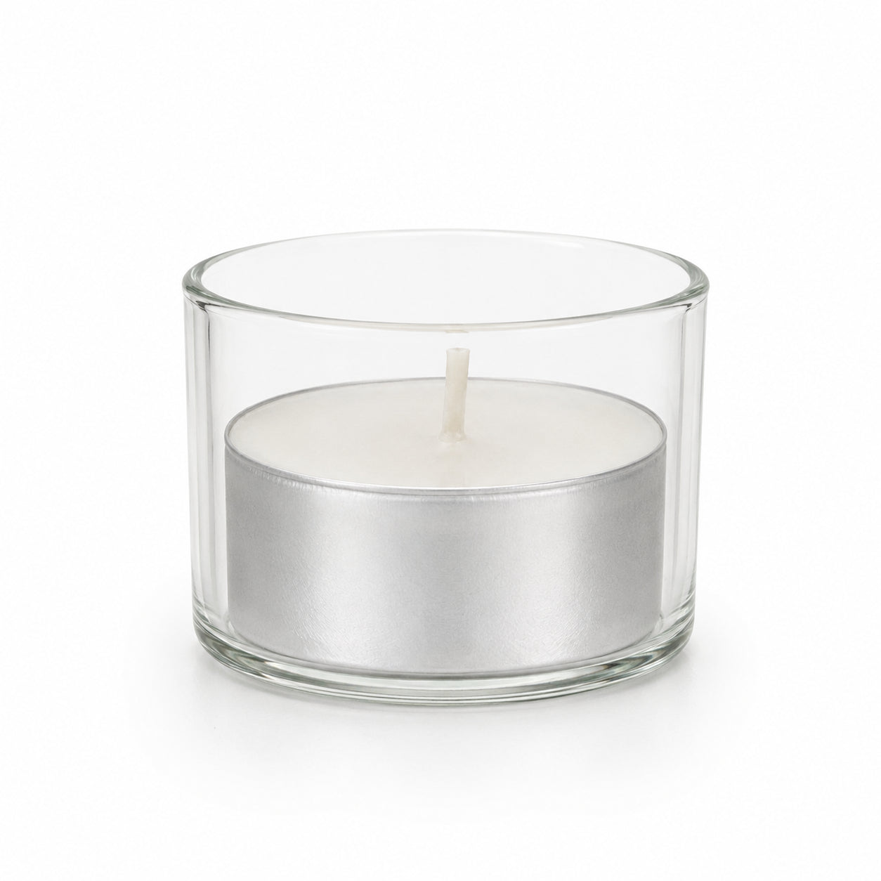 kleines Teelichtglas aus klaren Glas 3,5cm hoch Ø 4,2cm - Kerzenglas, Windlicht passgenaues teelichtglas transparent aus dünnen glassompex 32150 endless light