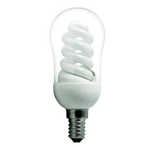 Energiesparlampe E14 7W (=30W) Glühbirneform klar Warmton – E14 – 7W – 300 Kelvin – 300 Lumen