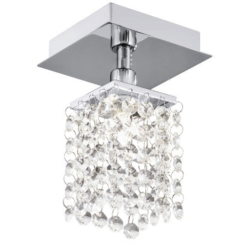 Kristall - Deckenleuchte eckig Aufbaustrahler Bantry – Deckenleuchte dimmbar