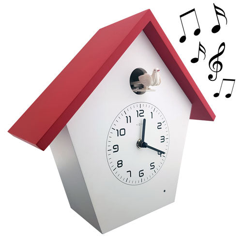 Design Kuckucksuhr modern bunt Birdy Rot Nextime