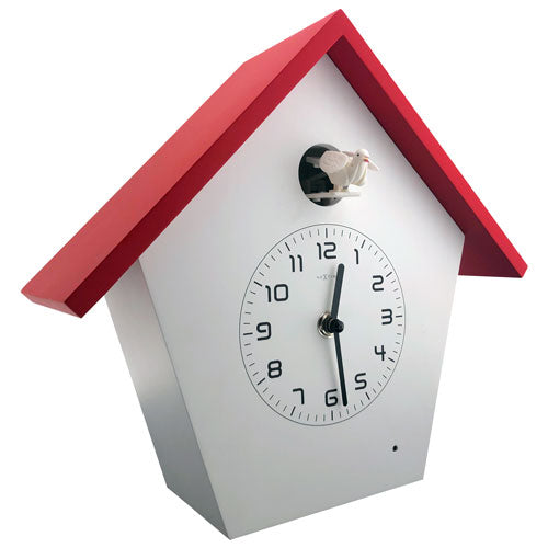 Design Kuckucksuhr modern bunt Birdy Rot Nextime
