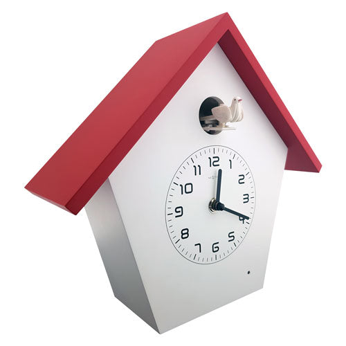 Design Kuckucksuhr modern bunt Birdy Rot Nextime