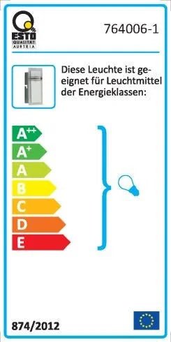 Armatur Wandlampe eckig mit Schalter silber ESTO Vario Home