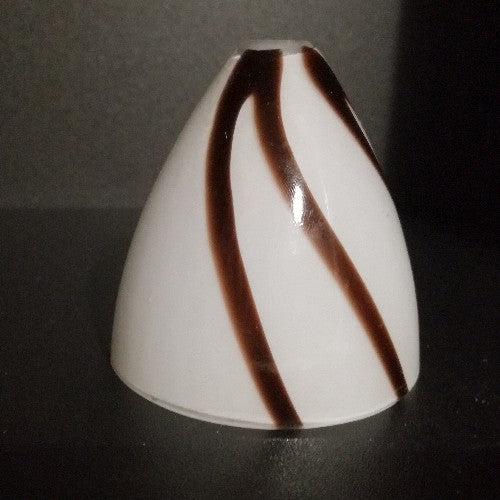 Lampenglas Ersatz Glas Weiß Dekostreifen  H7,5cm – Lampenglas 