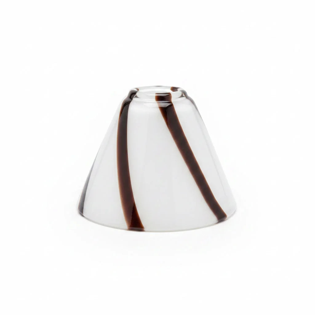 Lampenglas Ersatz Glas Weiß Dekostreifen H5,5cm – Lampenglas 