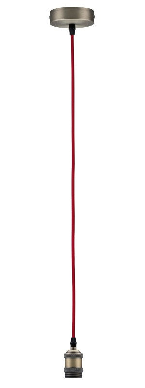 Vintage-Pendel mit E27-Fassung Rot Brüniert  Paulmann 503.23 – Pendelleuchte dimmbar, E27