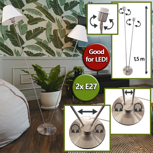 Lampengestell Stehleuchte 2 flammig verstellbar