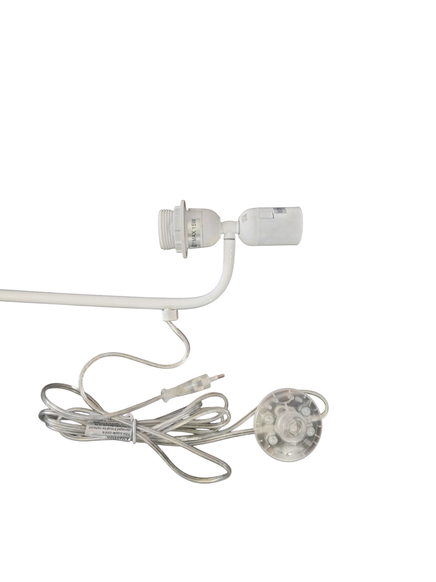 Lampengestell mit 4x E27 Fassung max 15W Metall weiß Ersatzteil Stoff Stehlampe Innenleben Reparatur Stange 70cm mit Steckerkabel 265cm mit Schalter transparent Sompex 96157 