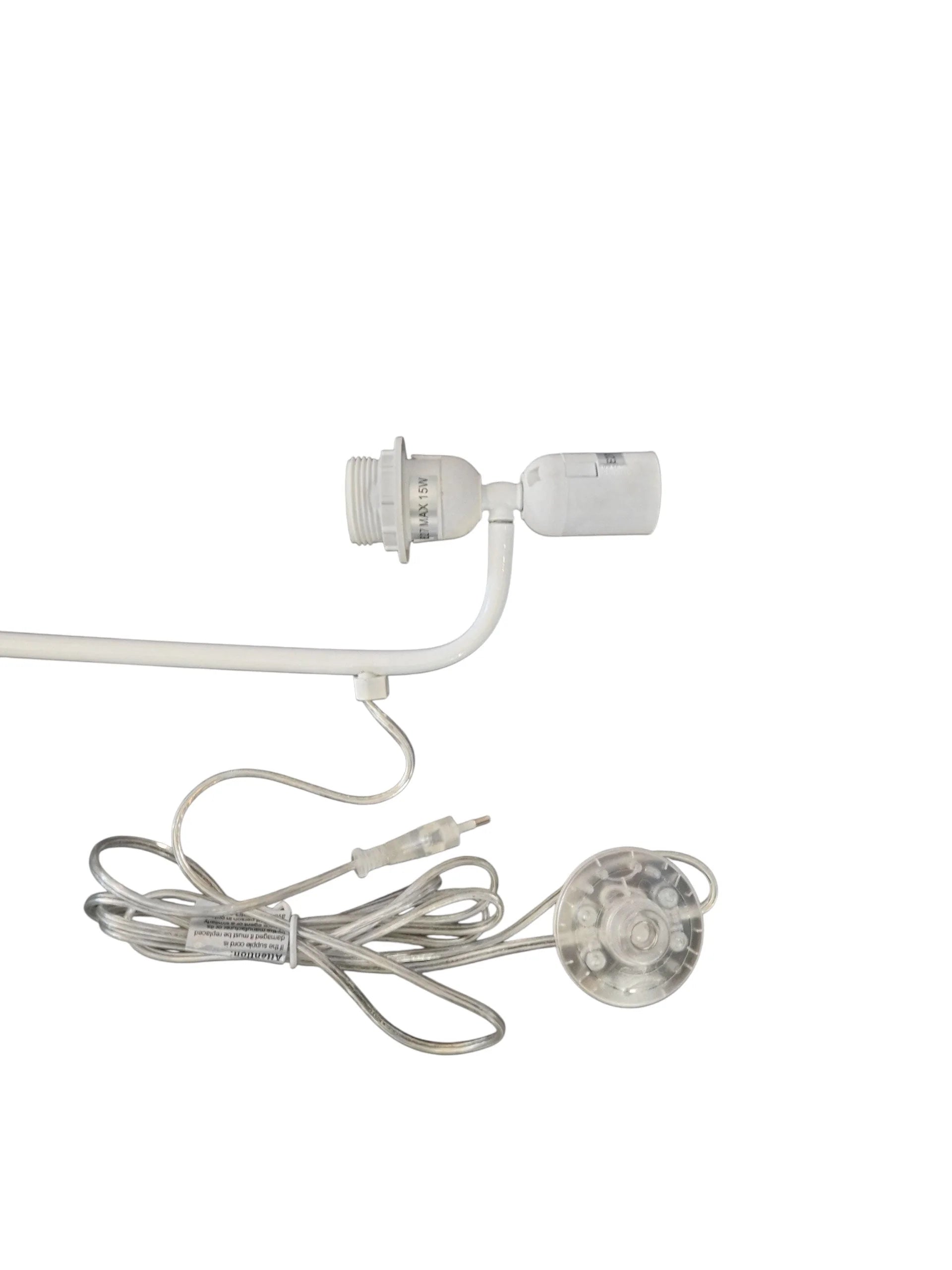 Lampengestell mit 4x E27 Fassung max 15W Metall weiß Ersatzteil Stoff Stehlampe Innenleben Reparatur Stange 70cm mit Steckerkabel 265cm mit Schalter transparent Sompex 96157 
