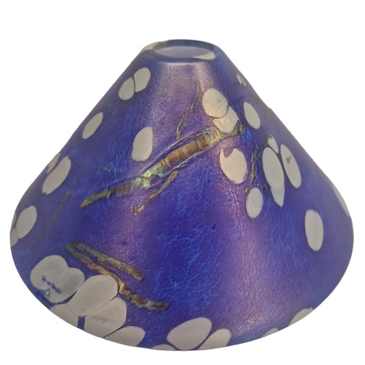 Lampenschirm aus Glas blau handbemalt E27 E14 für Hängelampe handbemalt – Lampenglas Opalglas