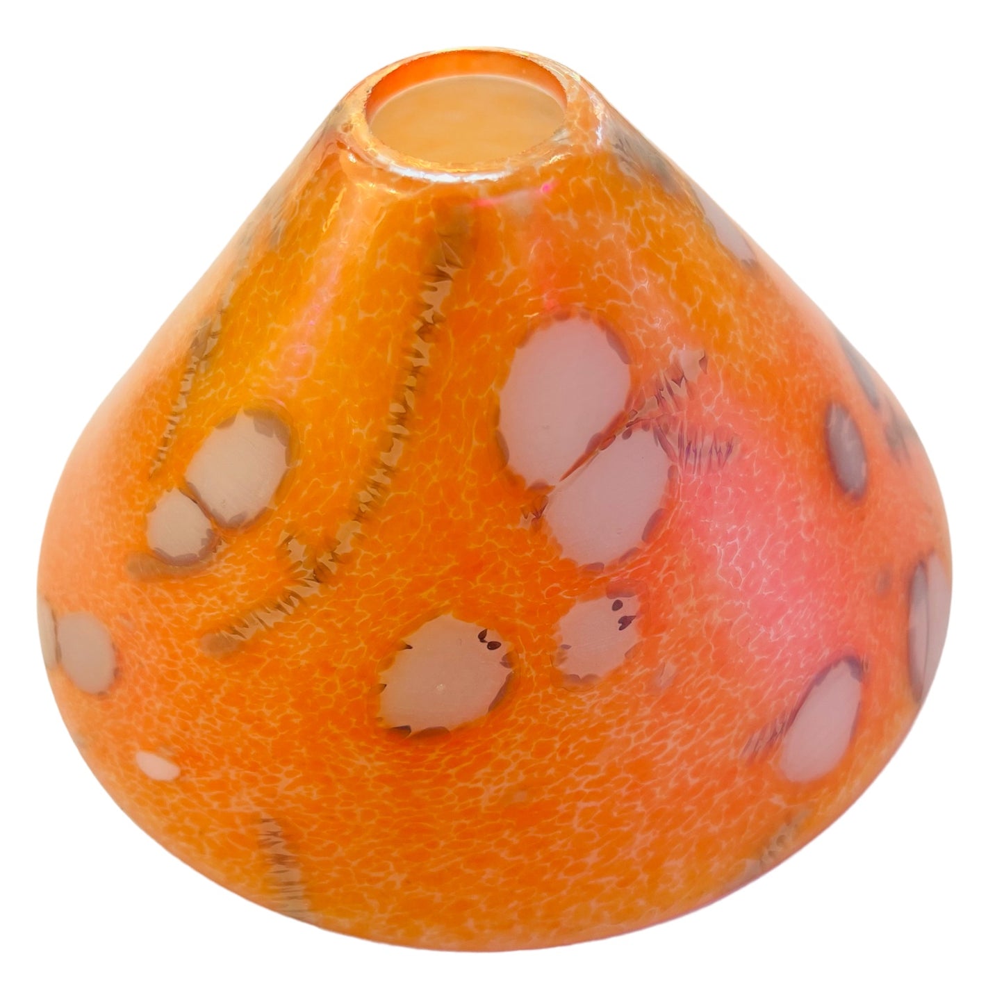 Lampenschirm aus Glas orange handbemalt E27 E14 für Hängelampe handbemalt – Lampenglas Opalglas