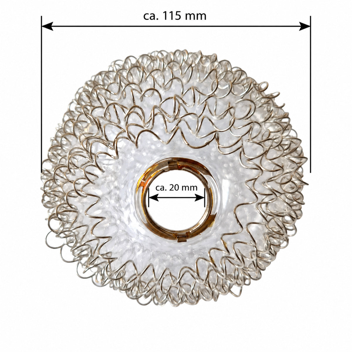 Lampenglas Ersatzglas mit 115 mm Außendurchmesser und 20 mm Aufnahmeöffnung