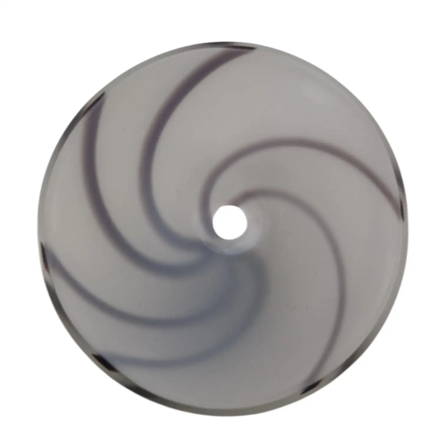 Weißes G4 Lampenglas in Kegelform mit braunen geschwungenen Swirl-Streifen, Höhe 7,8 cm. 