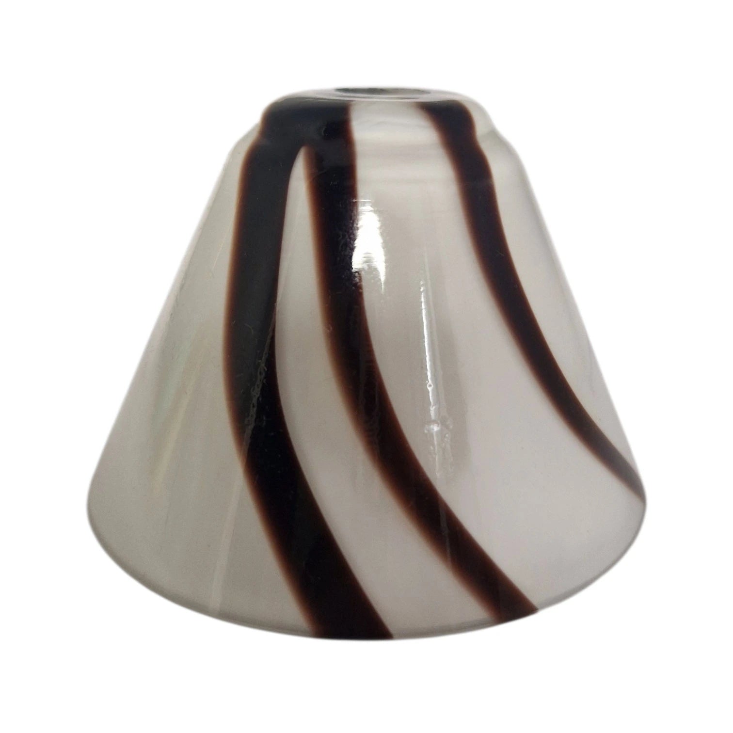G4 Lampenglas aus Glas in Weiß Braun, Ø 70 mm, Höhe 55 mm, 10 mm Mittelloch für Deckenlampe, Wandleuchte und Tischleuchte