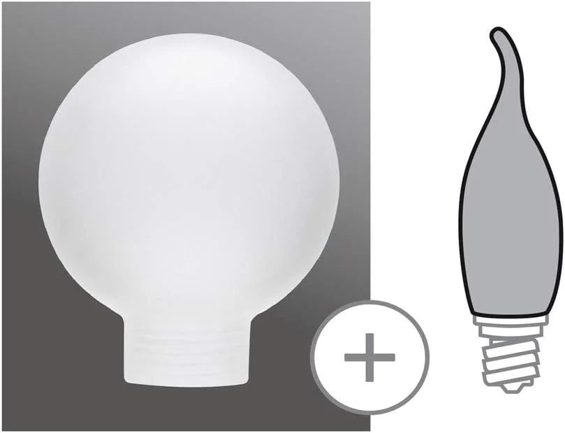 Lampenglas mit Schraubgewinde Paulmann Deco Glas Mini Globe G60 60mm Durchmesser Satin weiß für E14 / E27 bis 42W Paulmann 870.01 ean 4000870870013