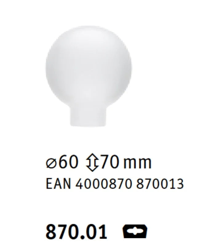 Lampenglas mit Schraubgewinde Paulmann Deco Glas Mini Globe G60 60mm Durchmesser Satin weiß für E14 / E27 bis 42W Paulmann 870.01 ean 4000870870013