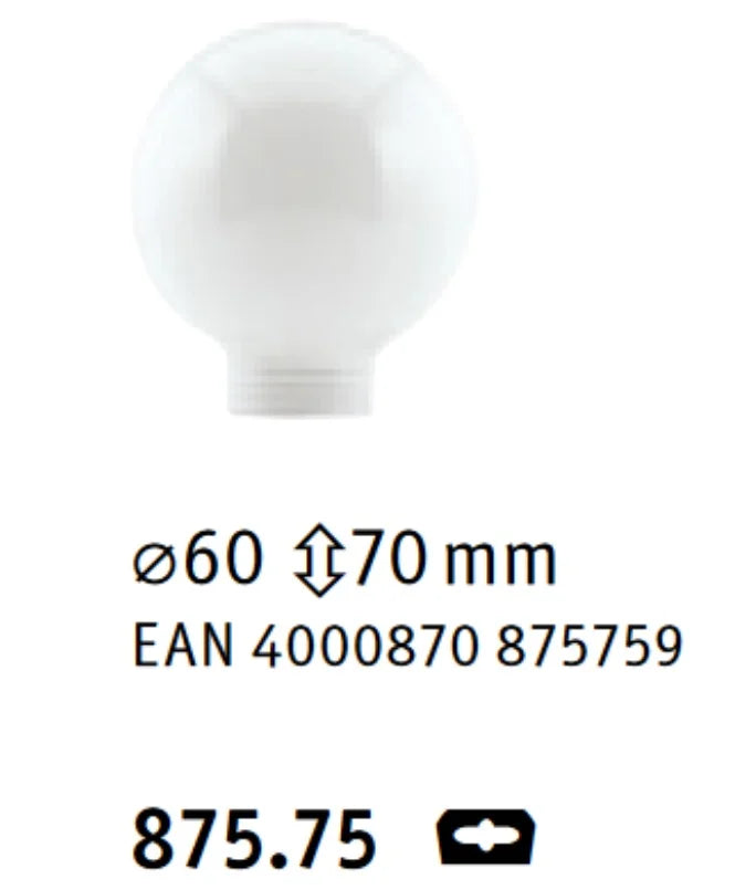 Lampenglas mit Schraubgewinde Paulmann Deco Glas Mini Globe G60 Opal weiß für E14 / E27 bis 42W Paulmann 875.75 4000870875759
