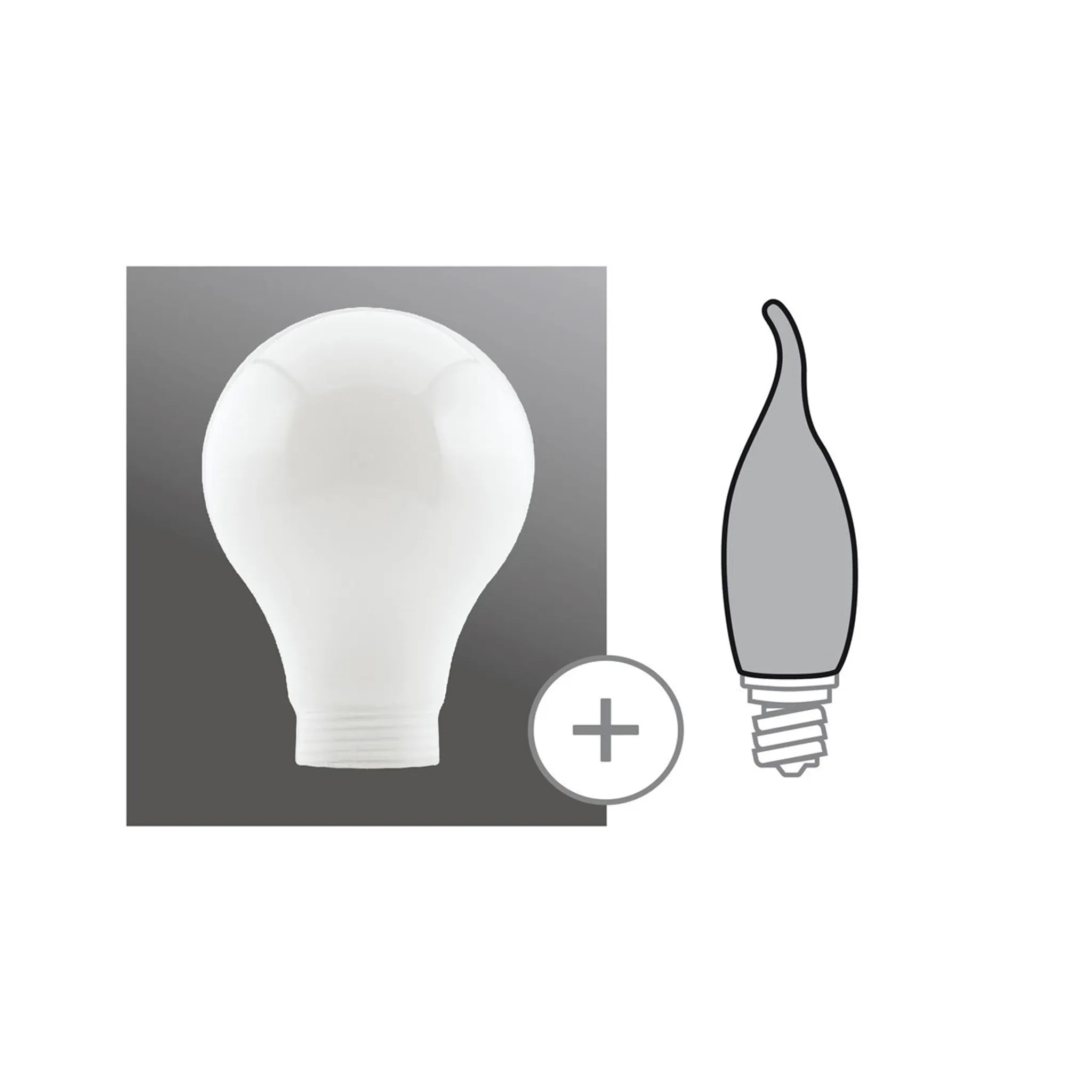 Lampenglas mit Schraubgewinde Birnenform A60 Opal weiß für E14 E27 Paulmann 875.78