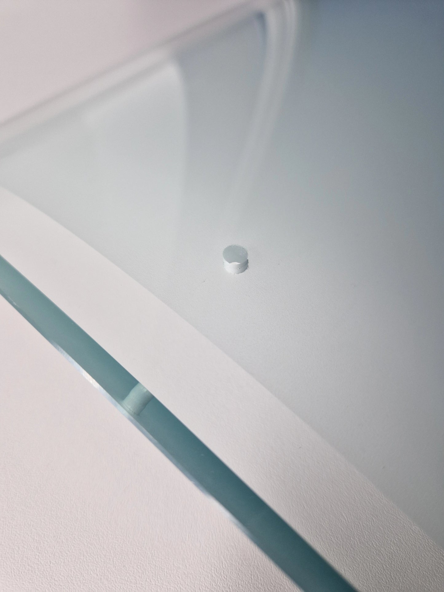 Glas Wandlampe Deckenlampe mit Löchern für Schrauben rechteckig gebogen klar transparent 30 cm x 28,5 cm 5 mm Bohrlöcher Ersatzglas Sompex Contra 93700 93706
