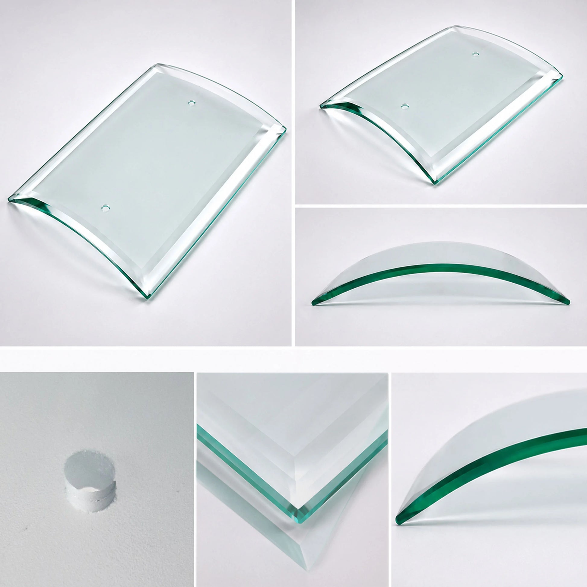 Lampenglas rechteckig gebogen klar transparent 30 cm x 28,5 cm mit 5 mm Löchern Ersatzglas Sompex Contra 93700 93706