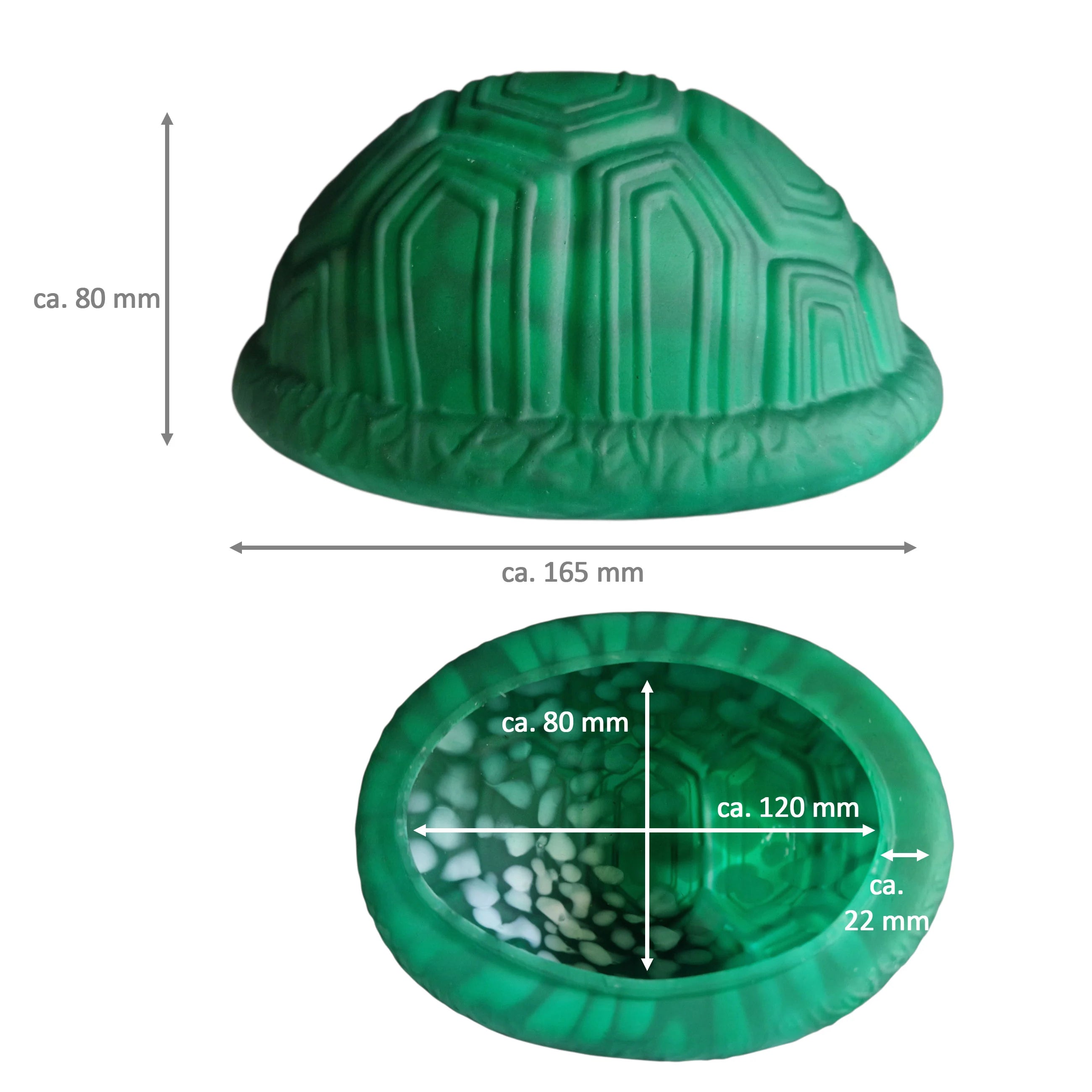 Lampenglas Schildkröte Grün Ersatzglas für Tischleuchte 165 x 80 mm Einzelstück Lampenschirm ersatz schildkrötenpanzer grün ausgefallen vintage