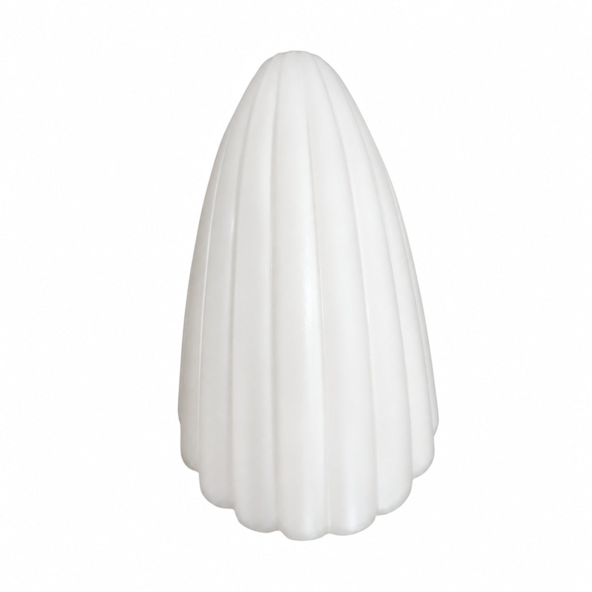 Ersatzglas für Leuchten in weiss mit geriffelter Tulpenform