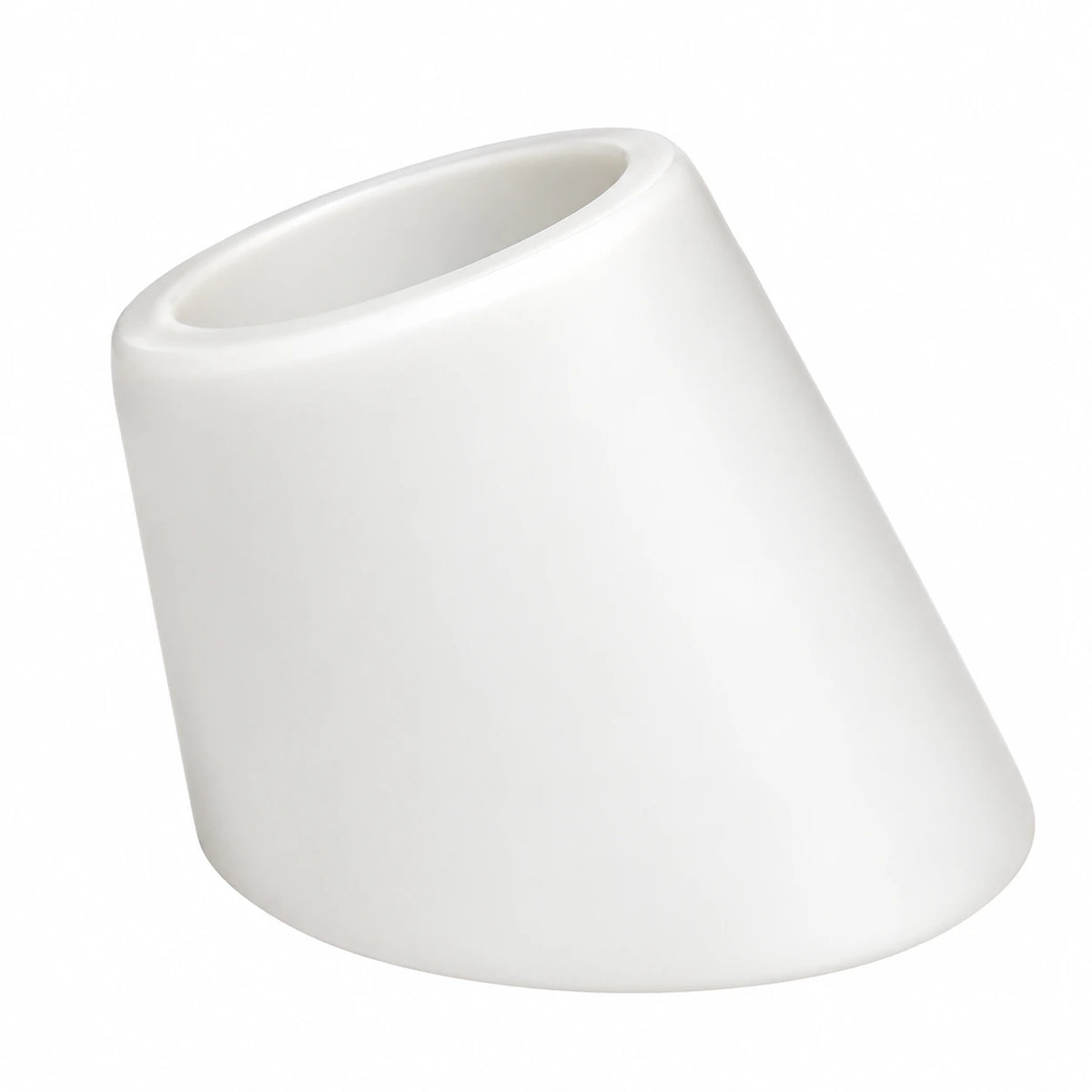 Weißes schräges Lampenglas in asymmetrischer Form als Ersatzglasschirm für passende Leuchten E14 g9