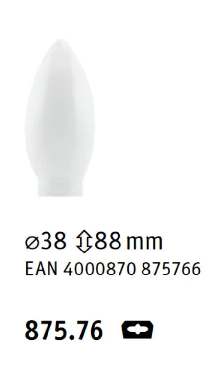 Lampenglas mit Gewinde zum schrauben kerze e14 weiß opal matt paulmann 875,76 Dekokappe für sockel 4000870875766